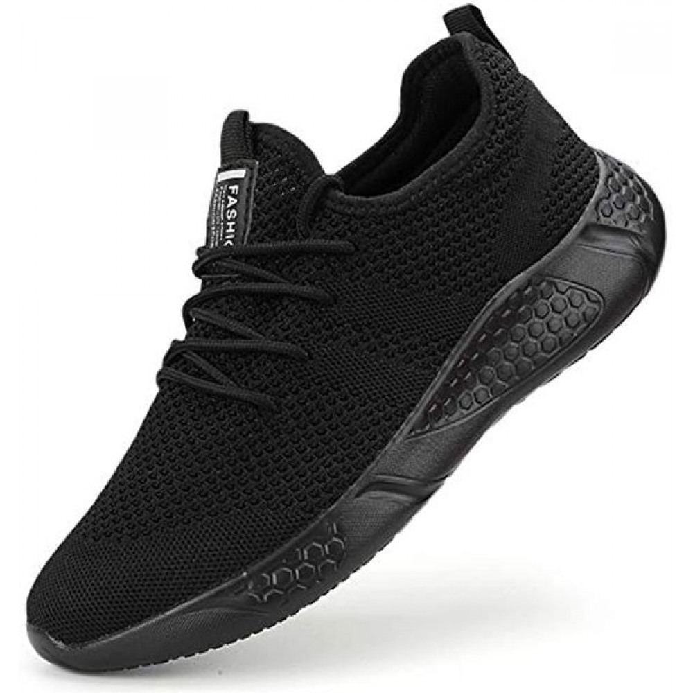 Men's Lightweight Athletic Walking Gym Shoes Casual Sports Shoes Fashion Sneakers Black